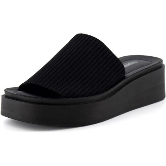 CUSHIONAIRE Knit Platform Sandals Women Memory Foam Comfort Shoes 2 Inch Sole - Picture 7 of 7